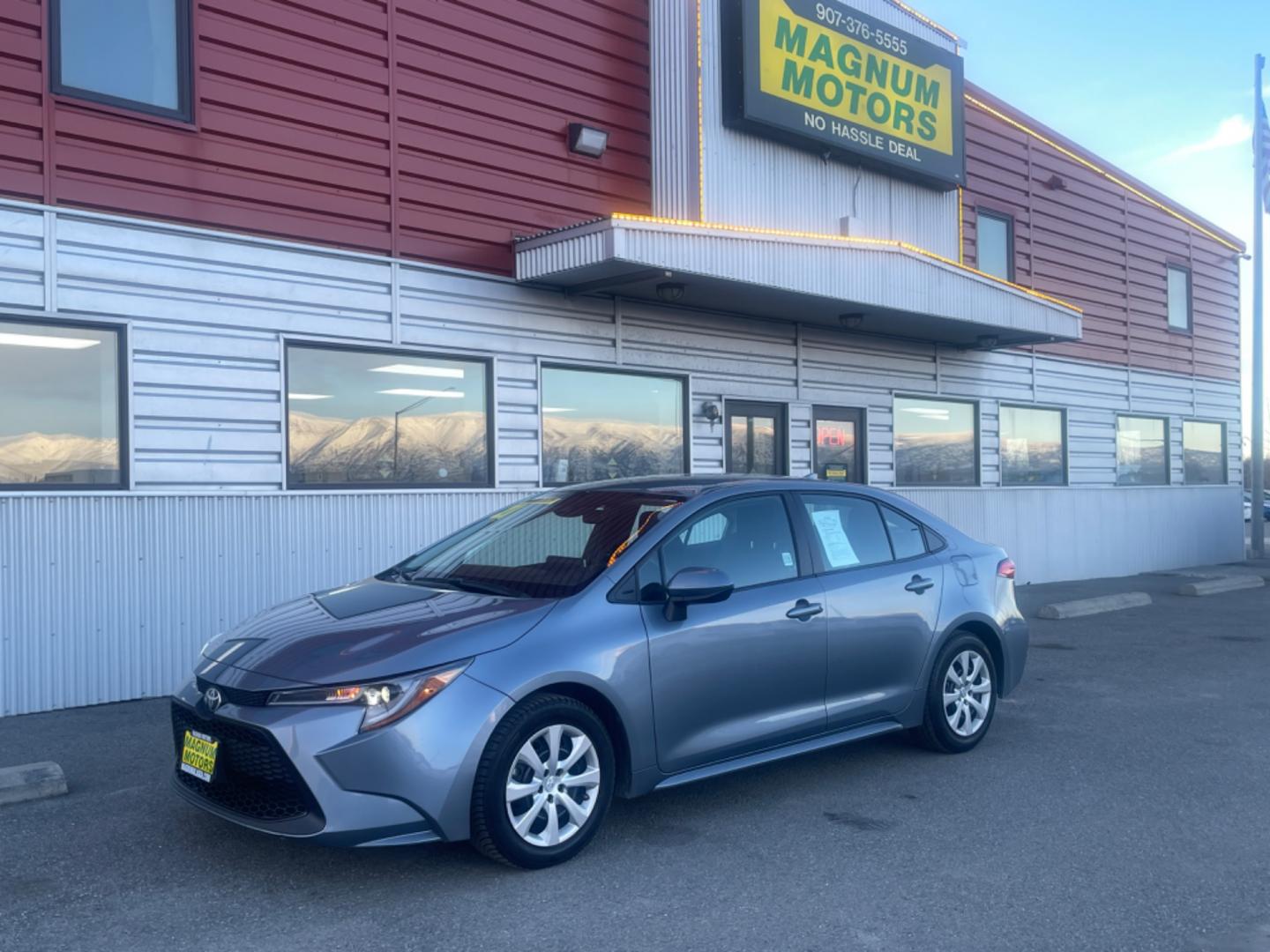 2021 Gray Toyota Corolla LE (5YFEPMAE2MP) with an 1.8 L Inline 4 Cylinder engine, 6 speed automatic transmission, located at 1960 Industrial Drive, Wasilla, 99654, (907) 274-2277, 61.573475, -149.400146 - Photo#0